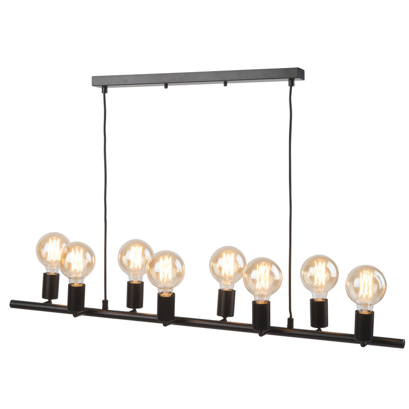 it's about RoMi-collectie Hanging lamp iron Miami 8-arm, black