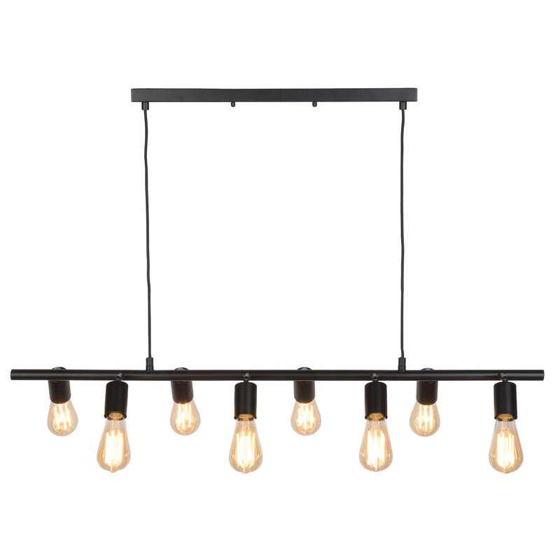 it's about RoMi-collectie Hanging lamp iron Miami 8-arm, black