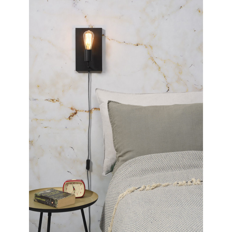 it's about RoMi-collectie Wall lamp iron Madrid  black, L