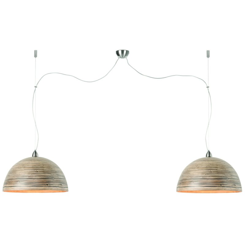 Good&Mojo-collectie Hanging lamp bamboo Halong double, dark natural