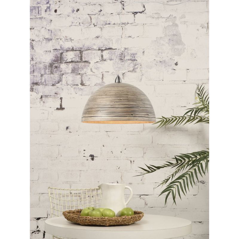 Good&Mojo-collectie Hanging lamp bamboo Halong single, dark natural