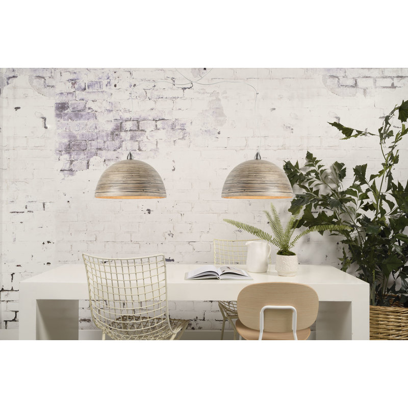 Good&Mojo-collectie Hanging lamp bamboo Halong single, dark natural