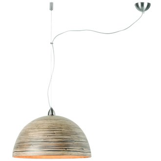 Good&Mojo Hanglamp bamboe Halong 1-kaps hangsysteem, donker naturel Good&Mojo Hanglamp bamboe Halong 1-kaps hangsysteem, donker naturel