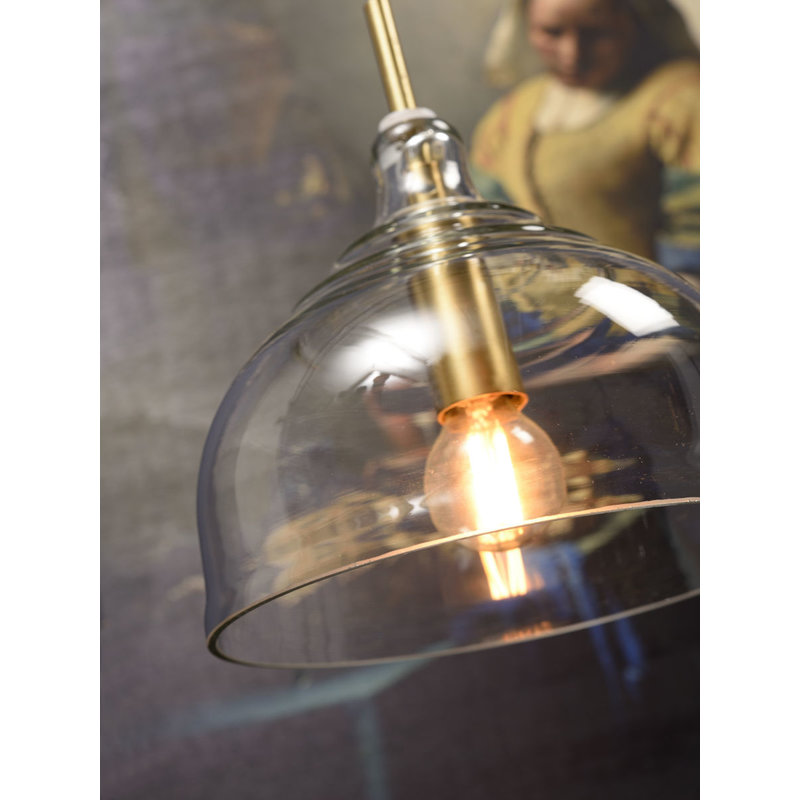 it's about RoMi-collectie Hanging lamp glass Brussels transparent/gold, round