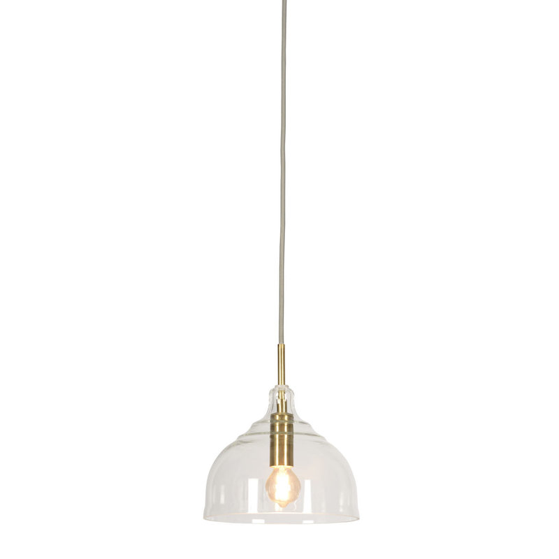 it's about RoMi-collectie Hanging lamp glass Brussels transparent/gold, round