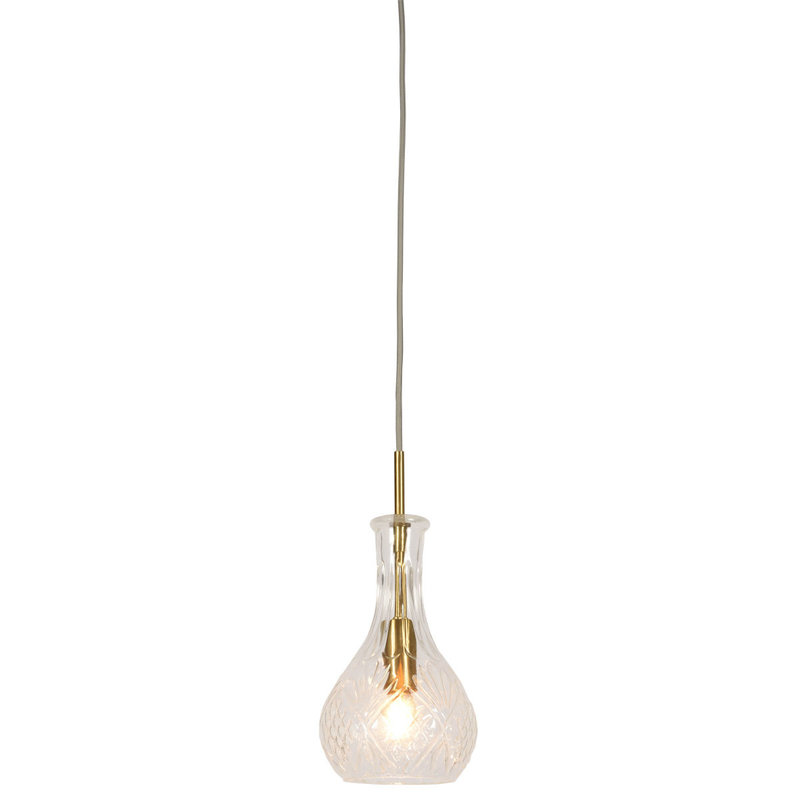 it's about RoMi-collectie Hanging lamp glass Brussels transparent/gold, drop