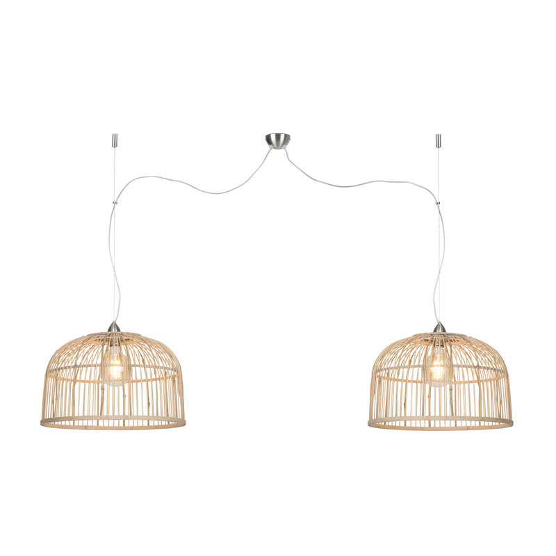 Good&Mojo-collectie Hanging lamp Borneo bamboo double shade natural, L