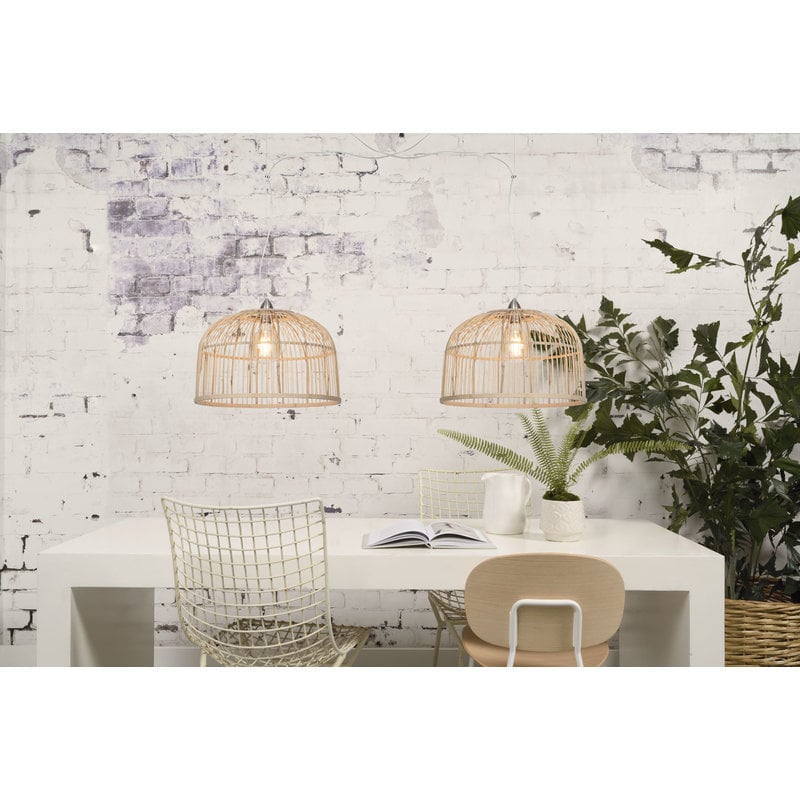 Good&Mojo-collectie Hanging lamp Borneo bamboo single shade natural, L