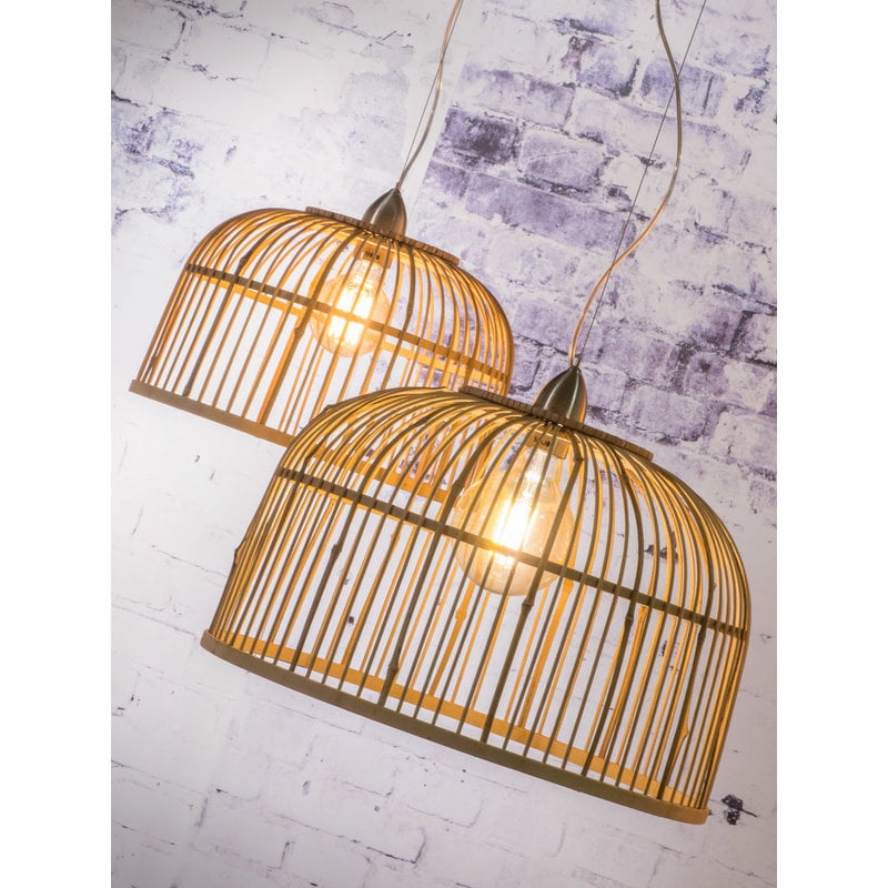 Good&Mojo-collectie Hanging lamp Borneo bamboo single shade natural, L