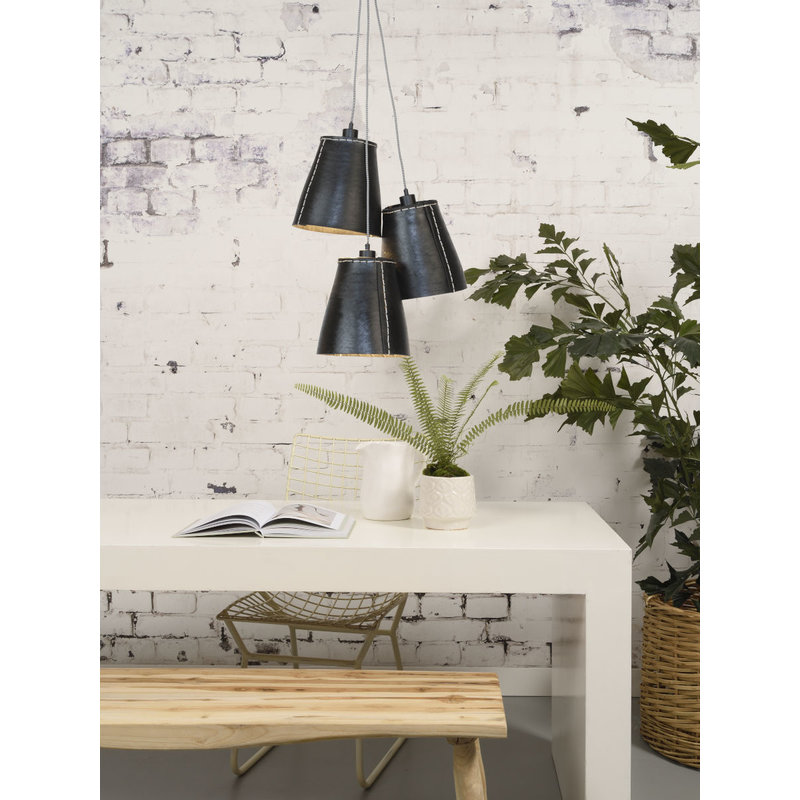 Good&Mojo-collectie Hanging lamp Amazon/3-shade black, L