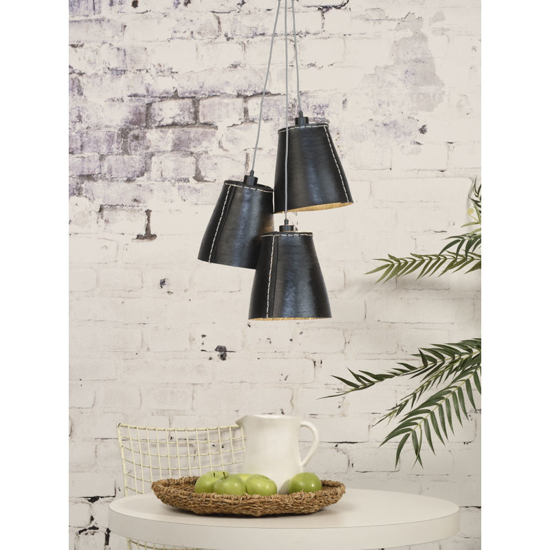 Good&Mojo-collectie Hanging lamp Amazon/3-shade black, L