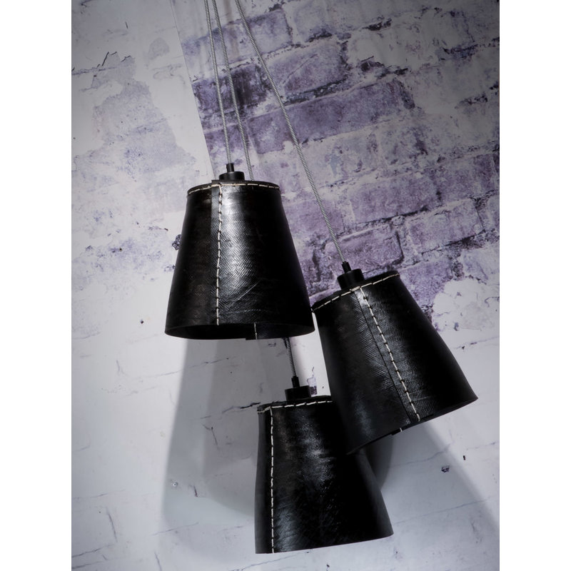 Good&Mojo-collectie Hanging lamp Amazon/3-shade black, L