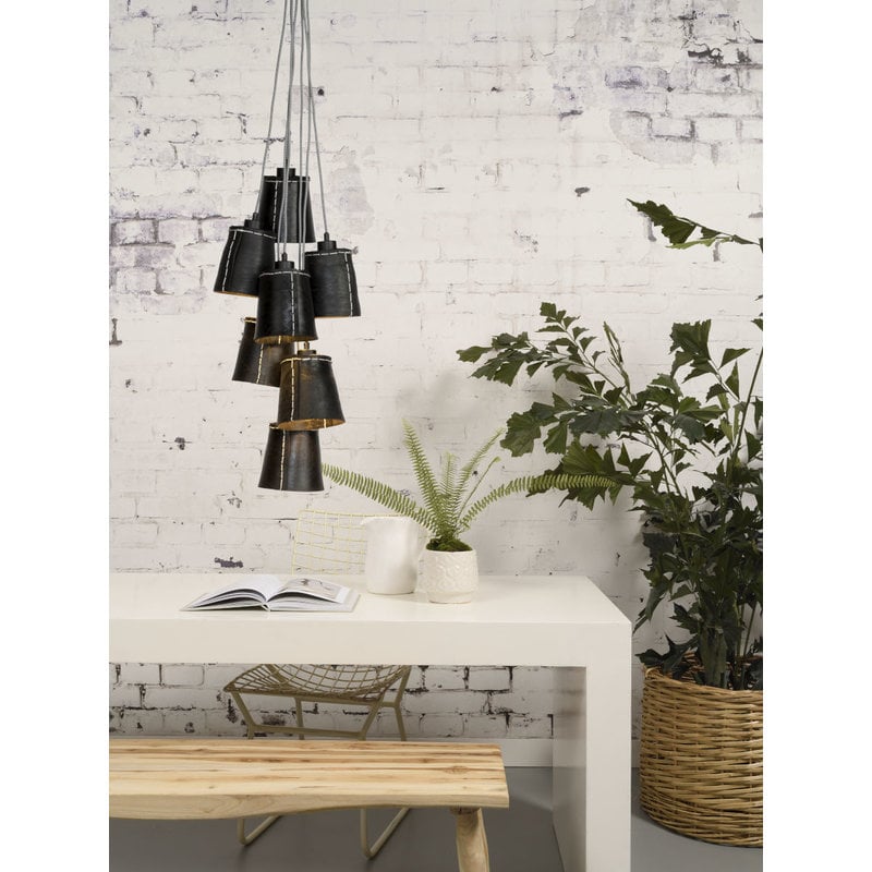 Good&Mojo-collectie Hanging lamp Amazon/7-shade  black, S