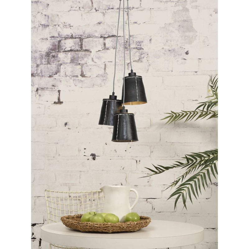 Good&Mojo-collectie Hanging lamp Amazon/3-shade black, S