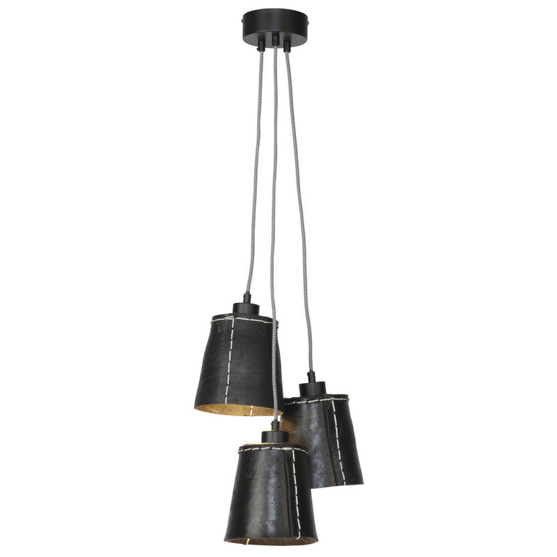 Good&Mojo-collectie Hanging lamp Amazon/3-shade black, S