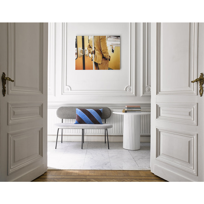 HKLIVING-collectie striped cushion velvet peach/cream (40x60)