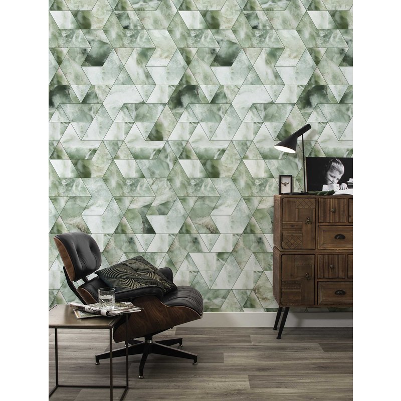 KEK Amsterdam-collectie Behang Marmer Mosaic, green