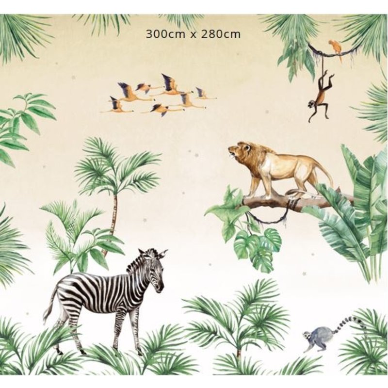 Creative Lab Amsterdam-collectie King of the Jungle behang Mural