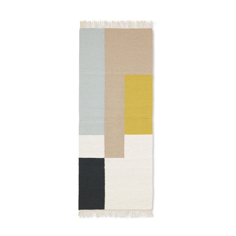 ferm LIVING-collectie Kelim Runner - Squares - 180x70 - Multi