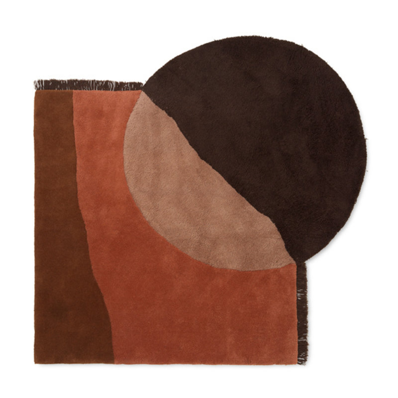 ferm LIVING-collectie View Tufted Rug - Red Brown