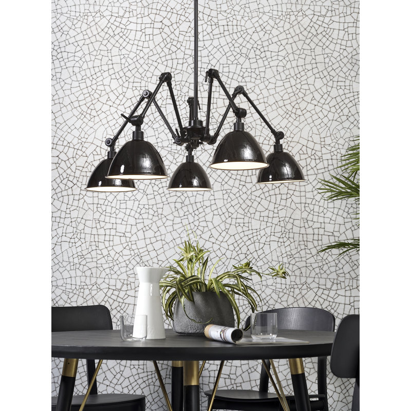 it's about RoMi-collectie Chandelier Amsterdam enamel shade black
