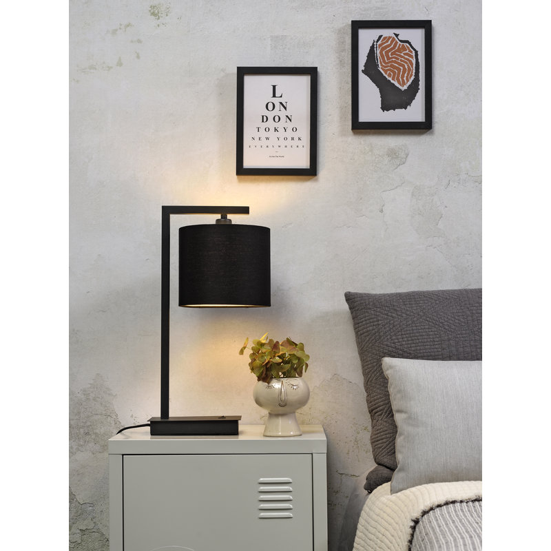 it's about RoMi-collectie Tafellamp Boston kap 1815 zwart