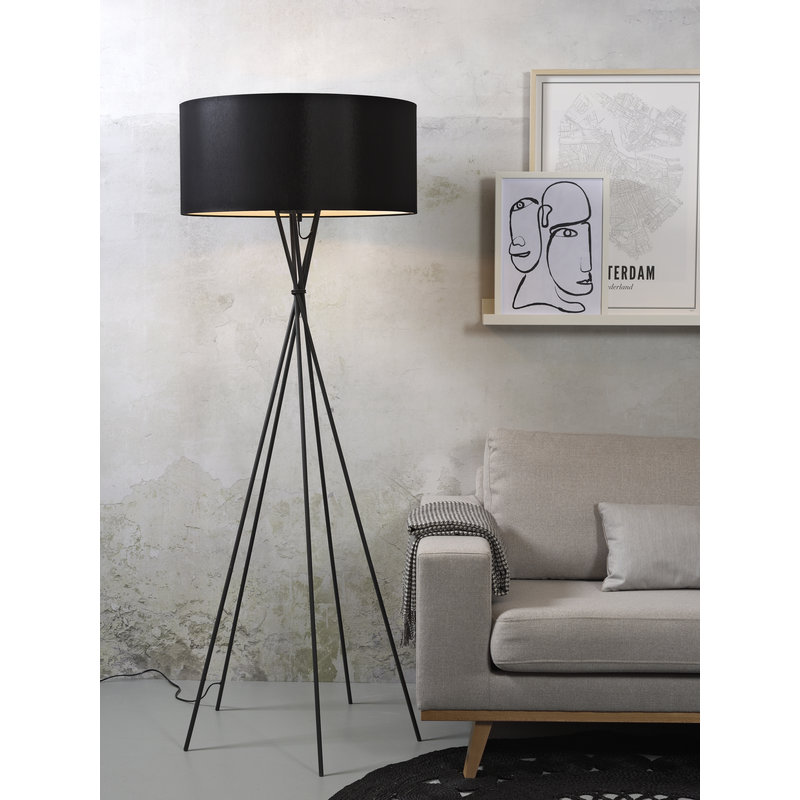 it's about RoMi-collectie Vloerlamp Lima zwart/kap 6030 zwart