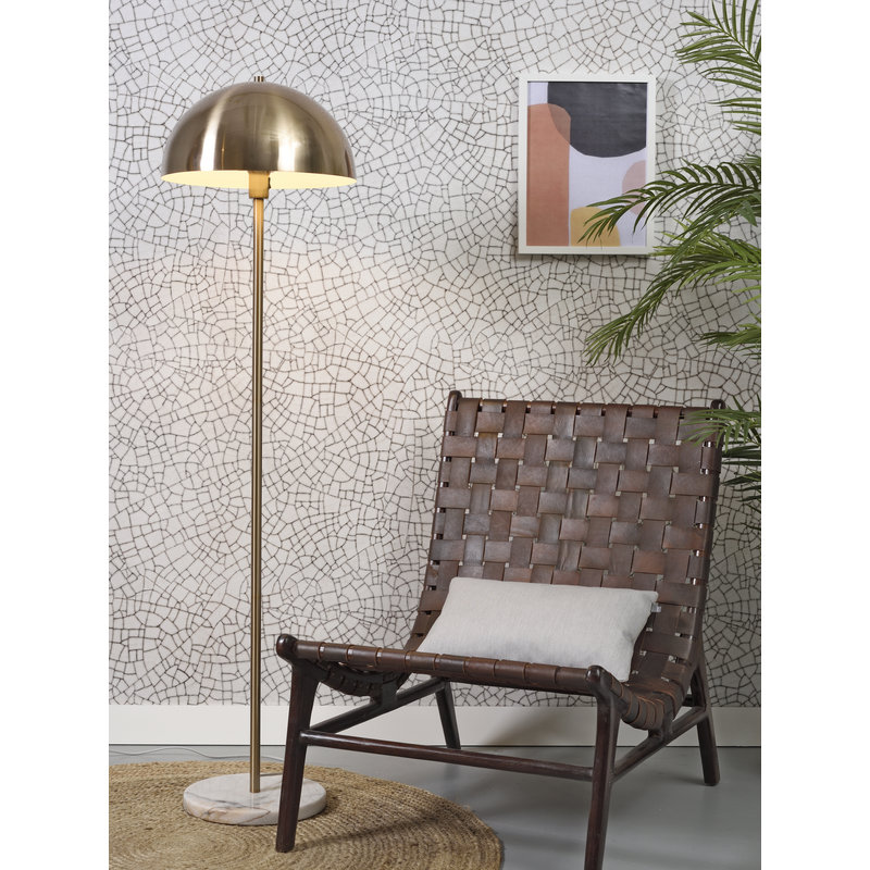 it's about RoMi-collectie Vloerlamp ijzer/marmer Toulouse wit/goud