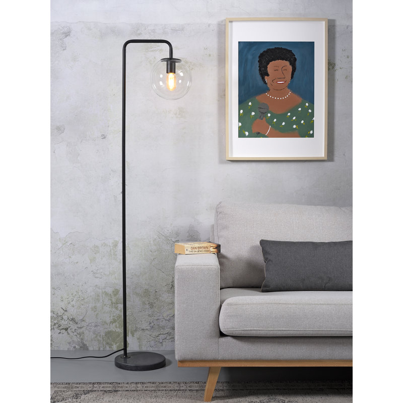 it's about RoMi-collectie Vloerlamp ijzer/glas Warsaw zwart