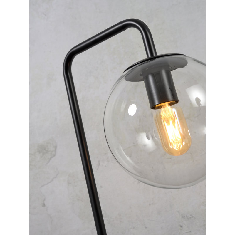 it's about RoMi-collectie Vloerlamp ijzer/glas Warsaw zwart