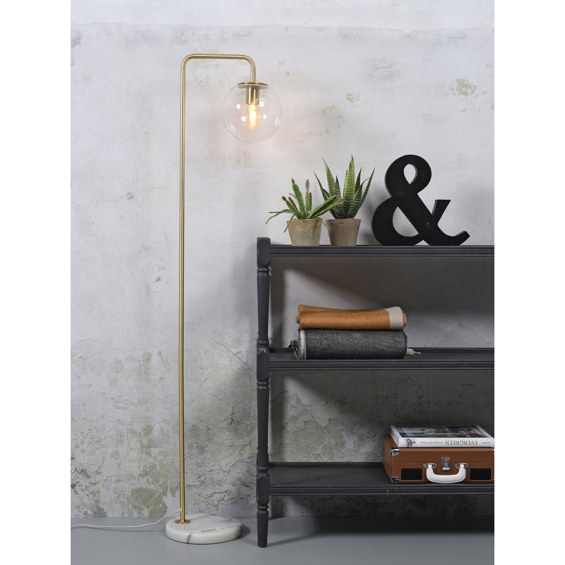 it's about RoMi-collectie Vloerlamp ijzer/glas Warsaw goud