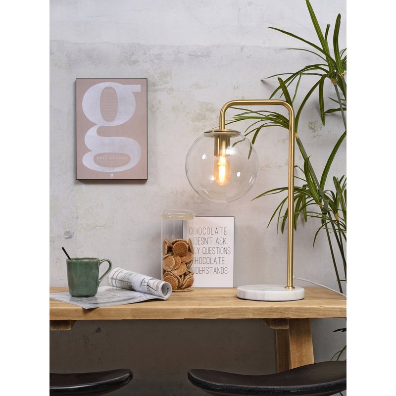 it's about RoMi-collectie Table lamp iron/glass Warsaw gold