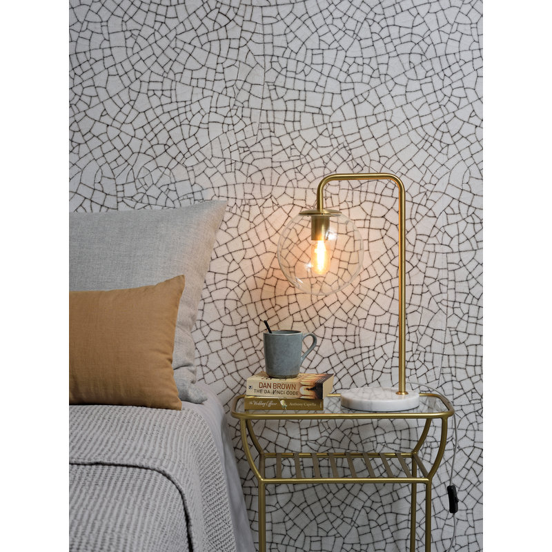 it's about RoMi-collectie Table lamp iron/glass Warsaw gold