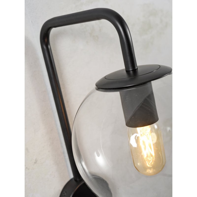 it's about RoMi-collectie Wall lamp iron/glass Warsaw black