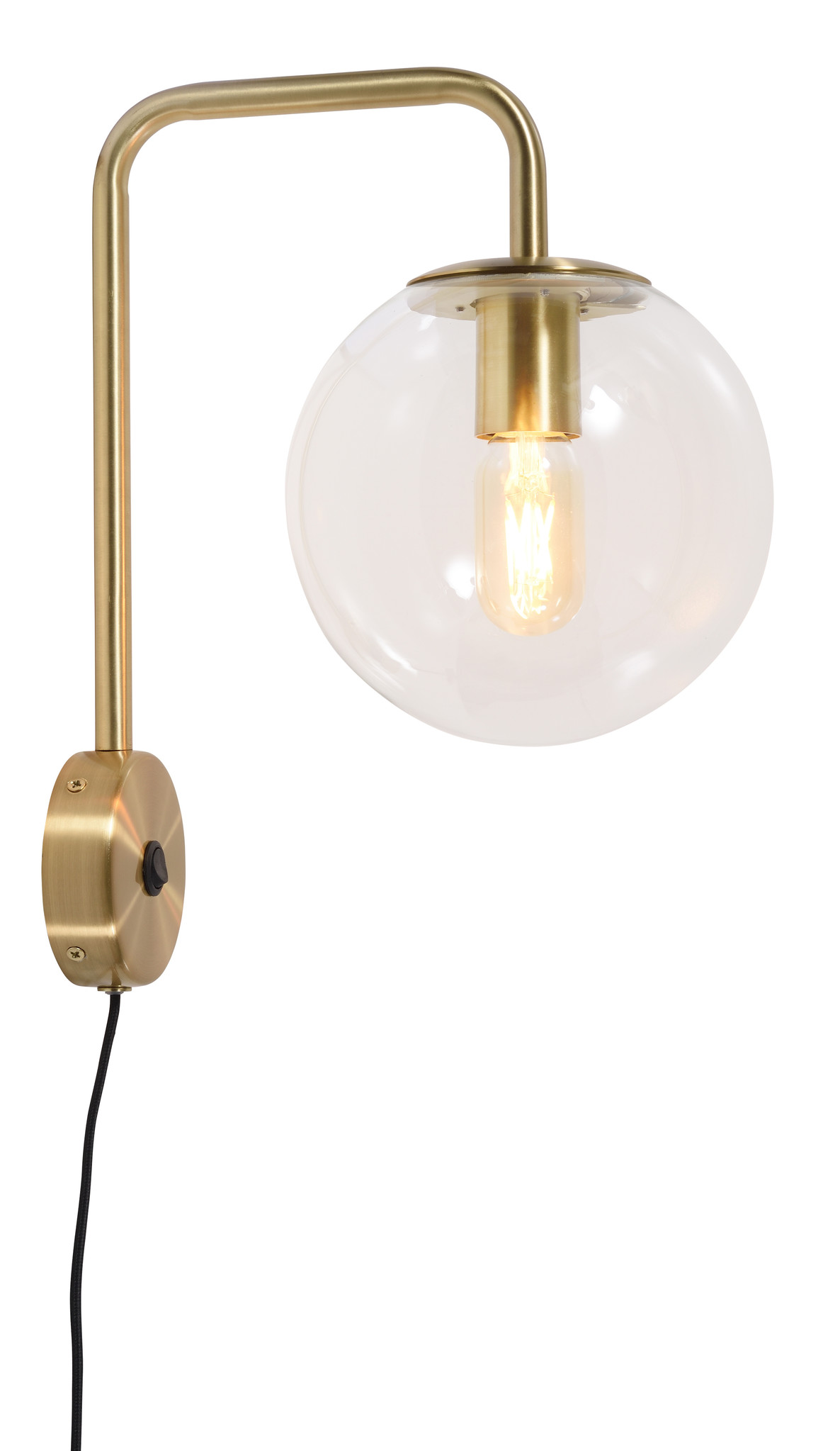 it's about RoMi-collectie Wandlamp ijzer/glas Warsaw goud