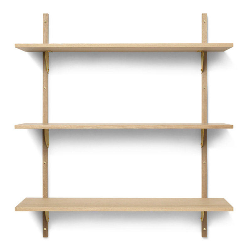 ferm LIVING-collectie Sector Shelf T/W - Oak - Brass