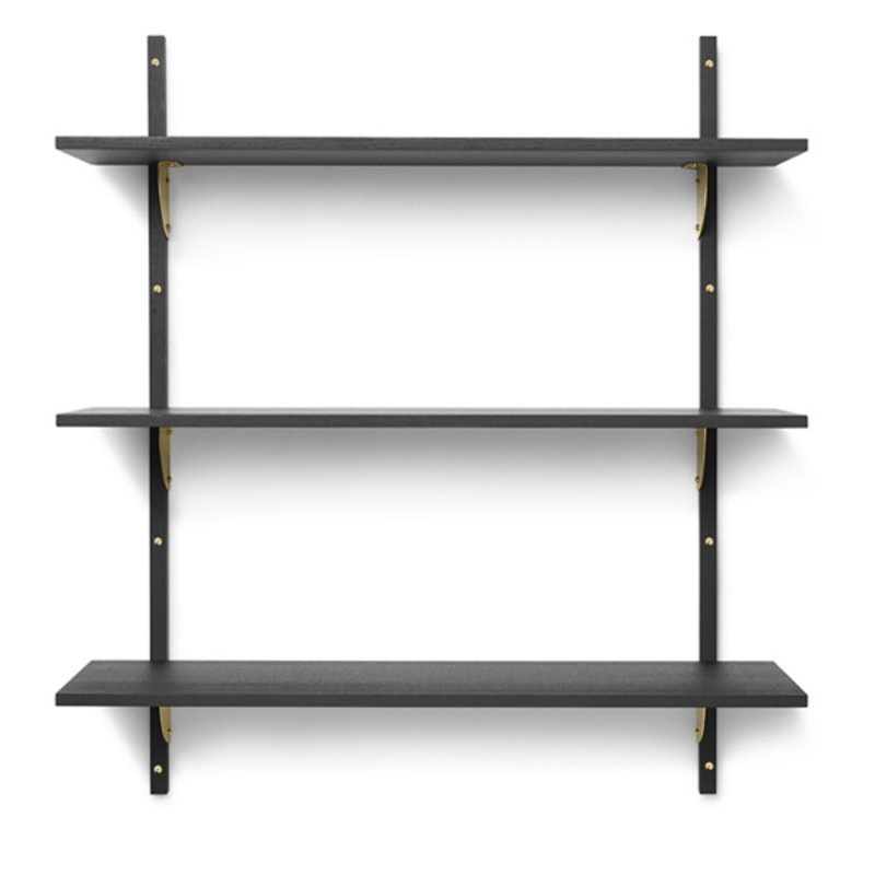 ferm LIVING-collectie Sector Shelf T/W - Black Ash-Brass