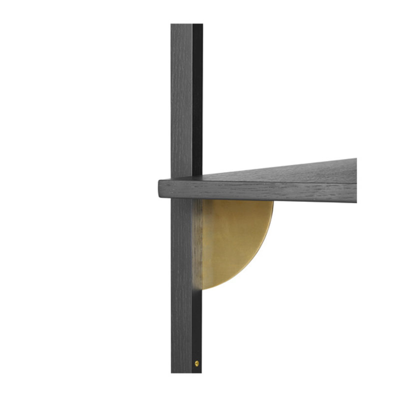 ferm LIVING-collectie Sector Shelf T/W - Black Ash-Brass