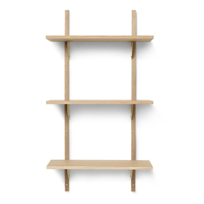 ferm LIVING-collectie Sector Shelf T/N - Oak - Brass