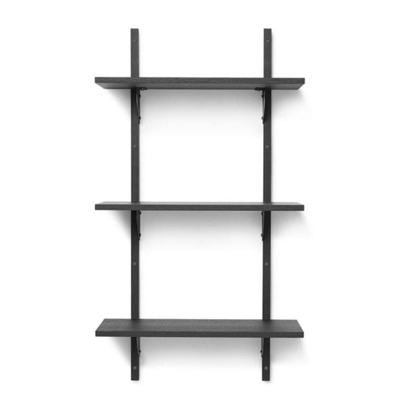 ferm LIVING-collectie Sector Shelf T/N - Black Ash-Black Brass