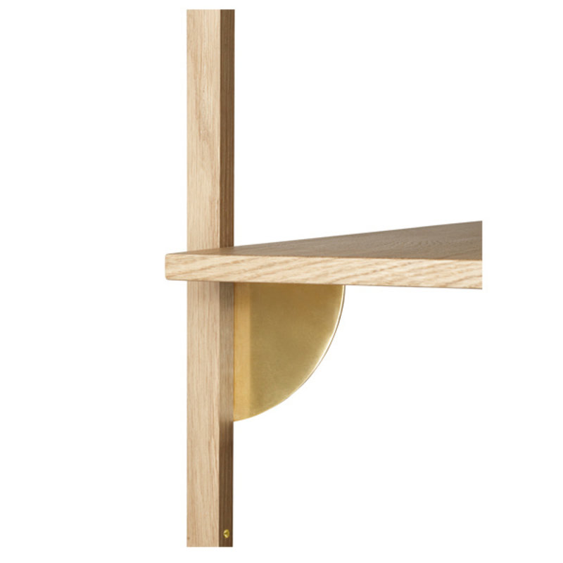 ferm LIVING-collectie Sector Shelf S/W - Oak - Brass