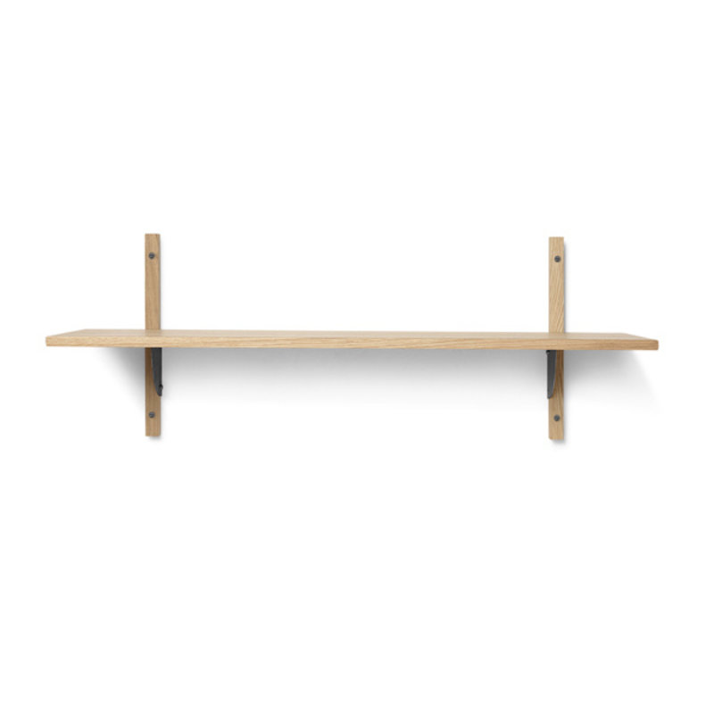 ferm LIVING-collectie Sector Shelf S/W - Oak - Black Brass