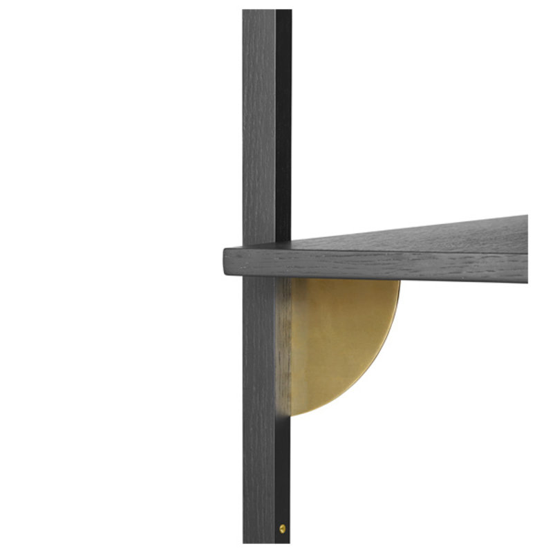 ferm LIVING-collectie Sector Shelf S/W - Black Ash-Brass