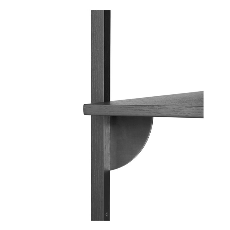 ferm LIVING-collectie Sector Shelf S/N - Black Ash-Black Brass
