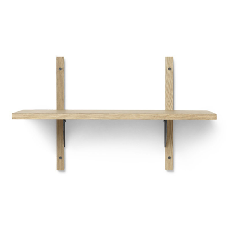 medeklinker Productie Cumulatief ferm LIVING Houten wandrek Sector S/N - eiken - zwart Brass - Deens