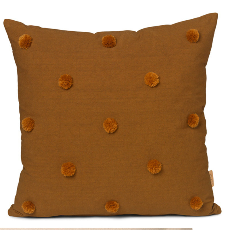 ferm LIVING-collectie Dot Tufted Cushion - Sugar Kelp Mustard