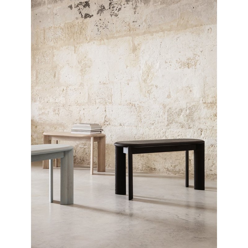 ferm LIVING-collectie Bank Bevel zwart geolied eiken