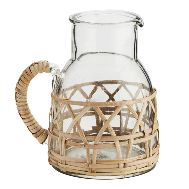 Madam Stoltz-collectie glass jug with bamboo cane