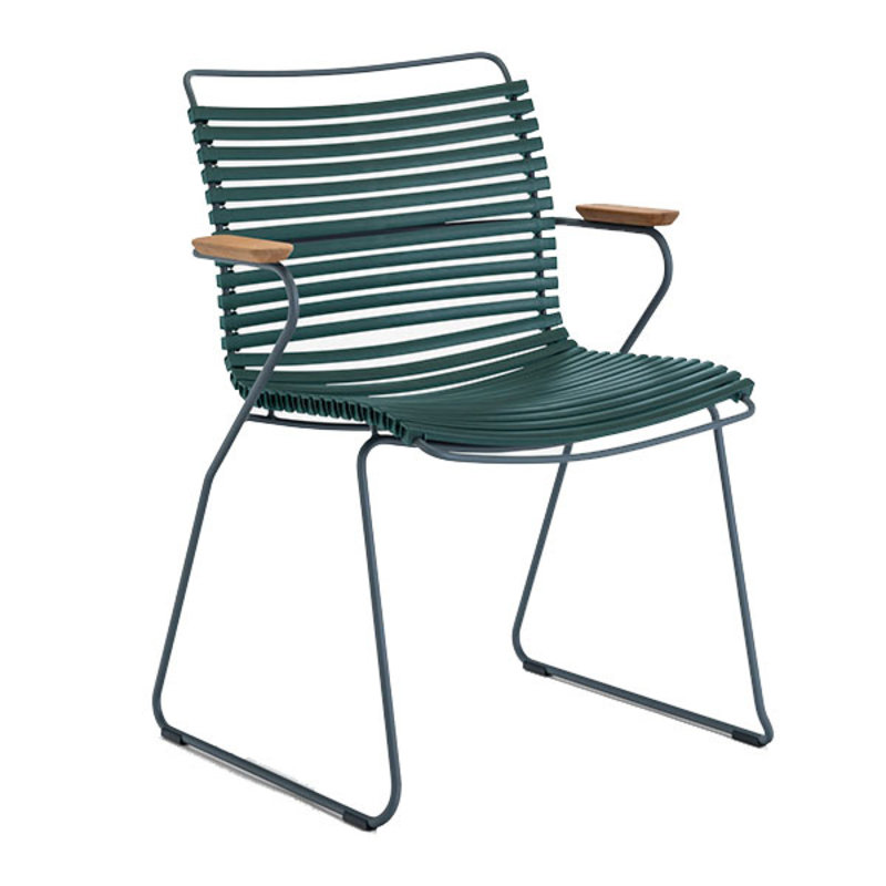 Houe-collectie CLICK Dining Chair with Armrests in bamboo pine green