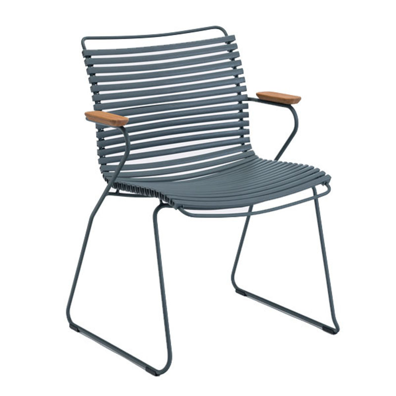 Houe-collectie CLICK Dining Chair with Armrests in bamboo dark grey